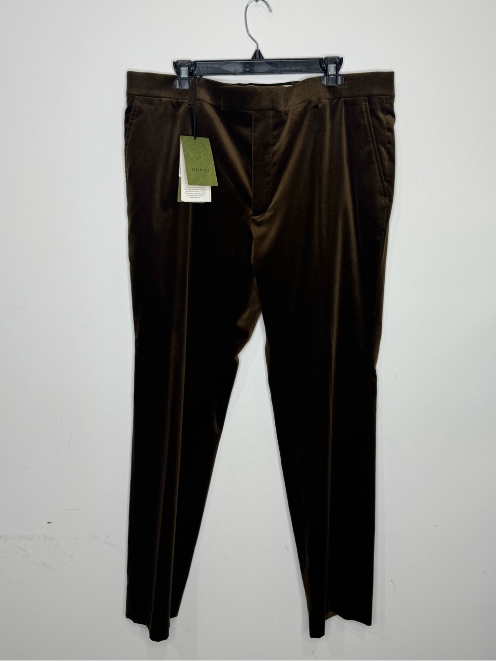 Gucci Brown Stretch Velvet Trousers Dress Pants 702094 Size IT 56/US 40